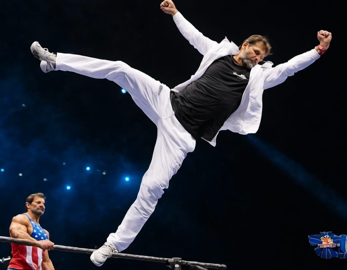 Bodybuilder Posing at Mr Universe Competition