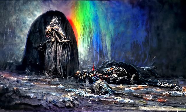 Horror Scene: Rainbow in the Dark, Detailed Art