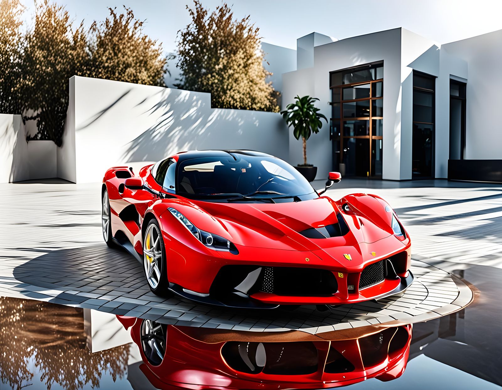 Hyperrealistic Ferrari La Ferrari Fisheye View