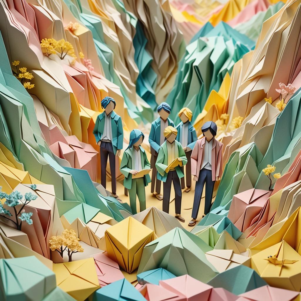 Vibrant Origami Band in Paper Canyon