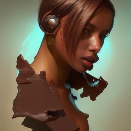 Apate Chocolate Portrait in Hyperdetailed Digital Art