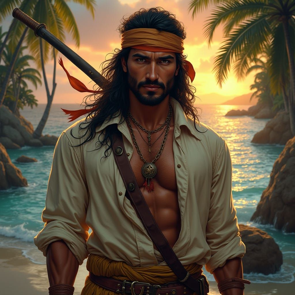 Hyperrealistic Portrait of Sandokan, the Tiger of Malaysia,....