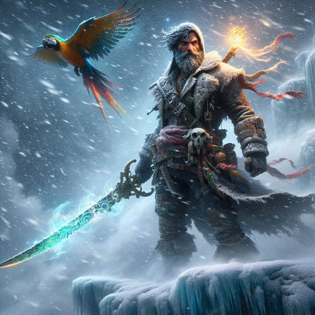 Surreal Winter Pirate in Hyper-Realistic Fantasy Art