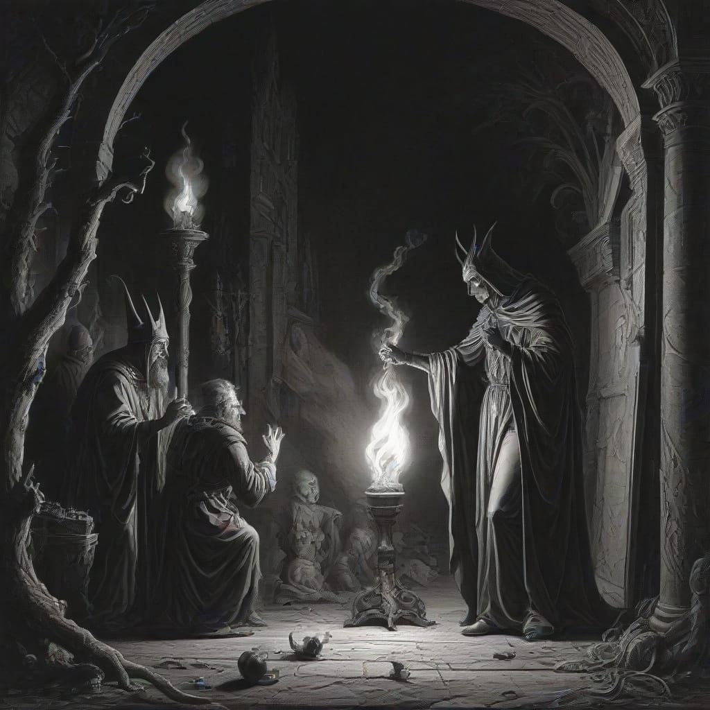 Faust's Pact: A Lithographic Horror Masterpiece