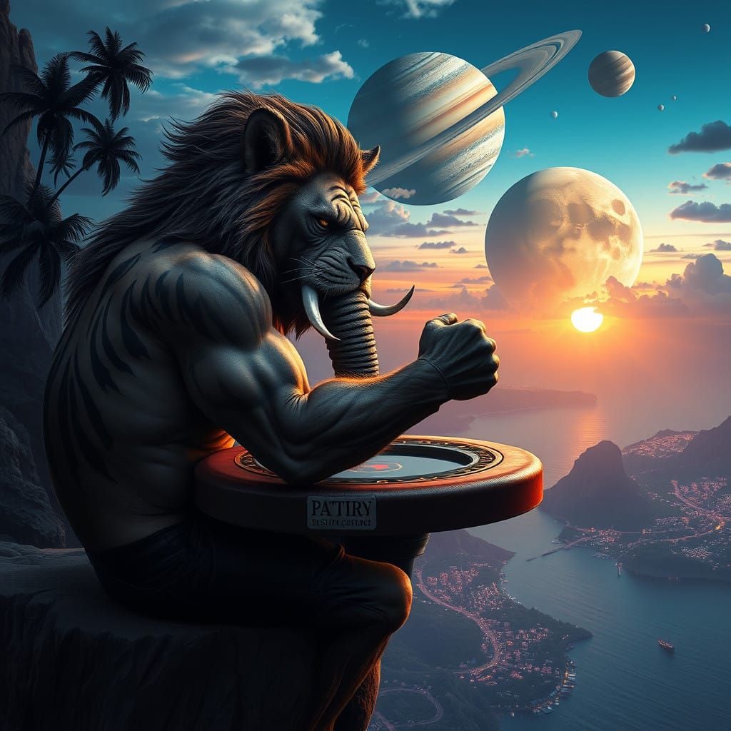 Dark Fantasy Hybrid Smashes Leprechaun in Epic Arm-Wrestling...