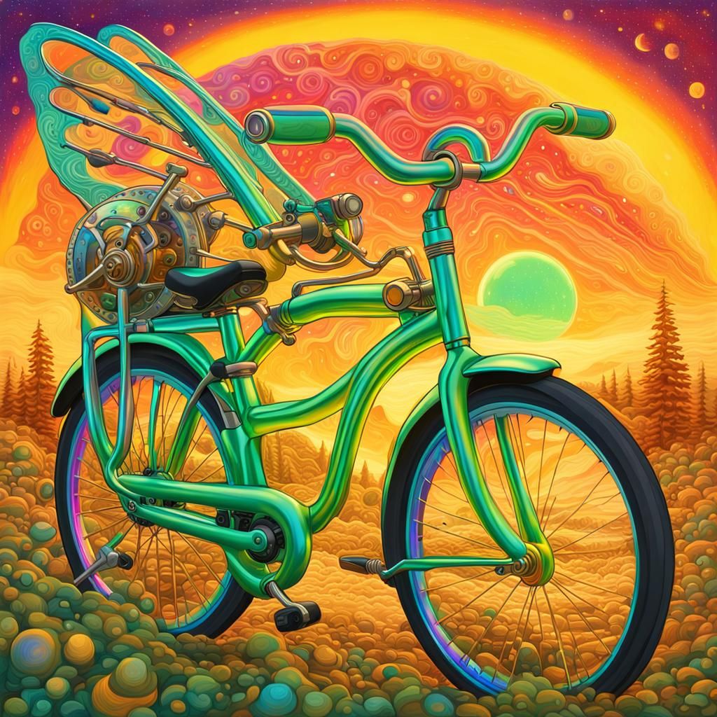 Astral Bicycle 'Little Wing' in Surreal Sunrise