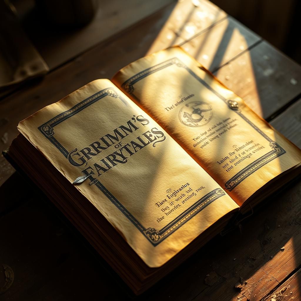 Mystical Book of Grimm's Fairytales in Cinematic Light