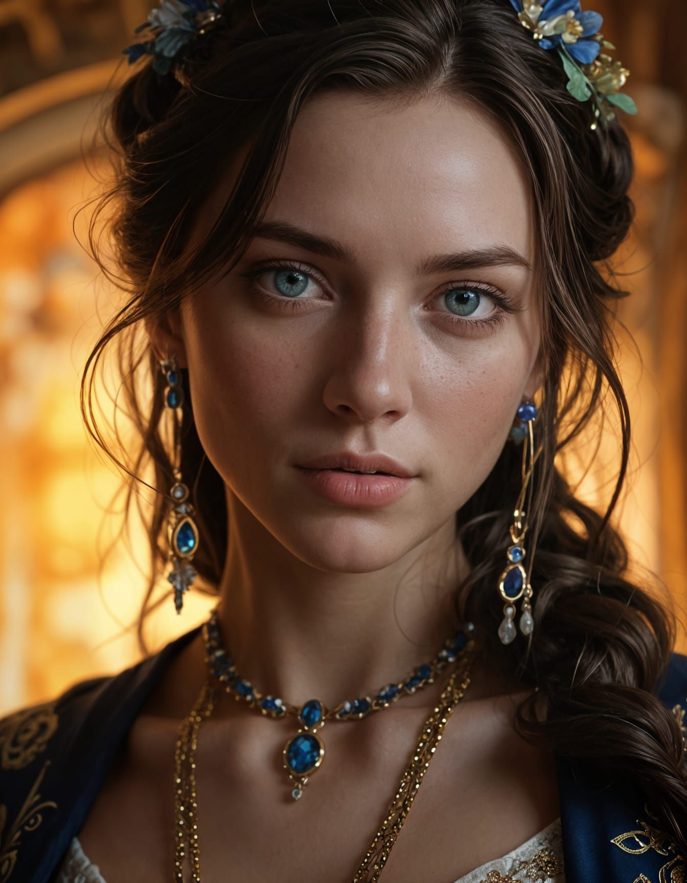 Elegant Art Nouveau Portrait of a Young Woman