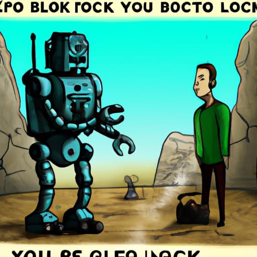 Humorous Meme: Human Wishes Robot Good Luck