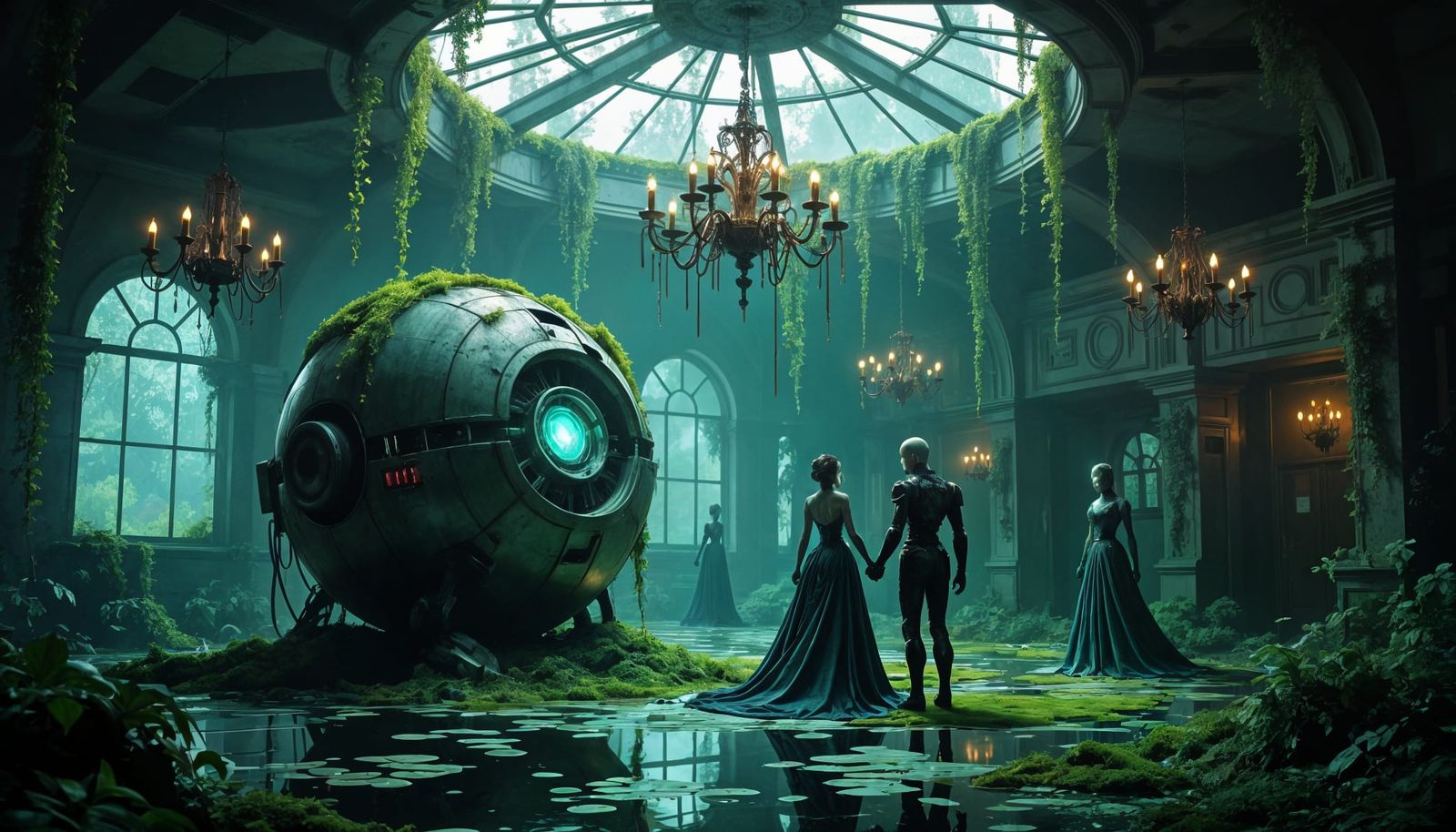 Nature Reclaims Robotic Ballroom for Zombie Prom Night