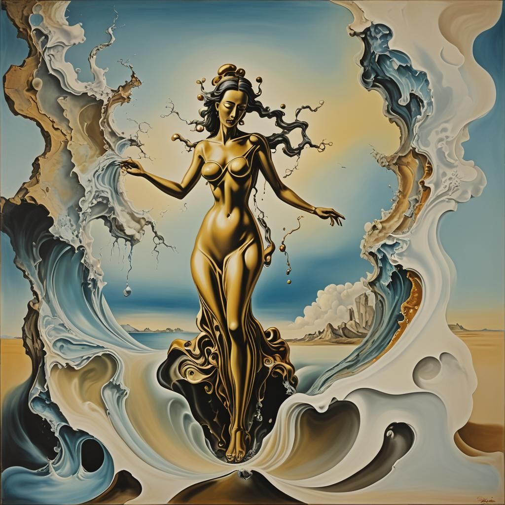 Surreal Melting Landscape in Salvador Dali Style