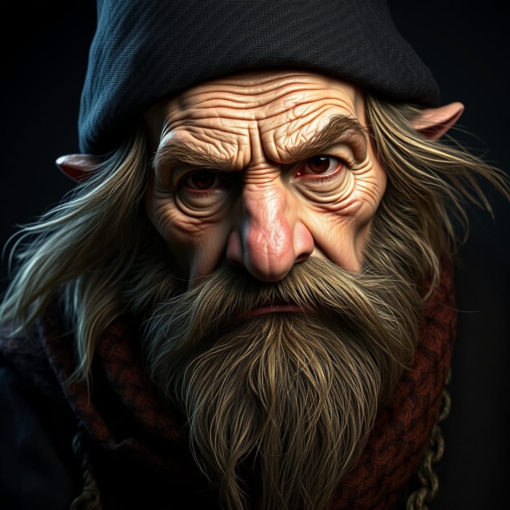 Mystical Dwarf Warlock in Dark, Earthy Hues