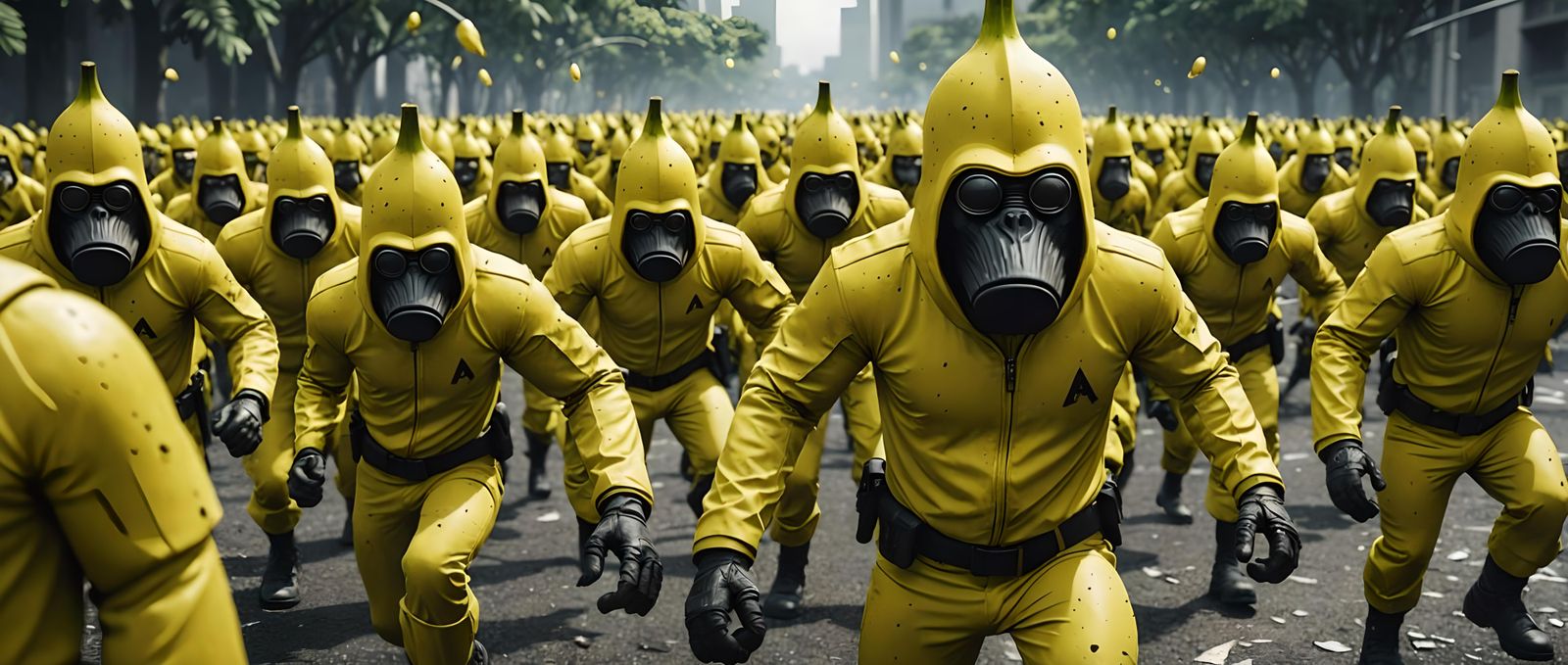 Banana Army Rise: Epic Digital Art Composition