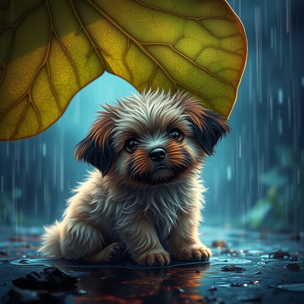 Fantastical Canine Sanctuary in Rainy Realms Style