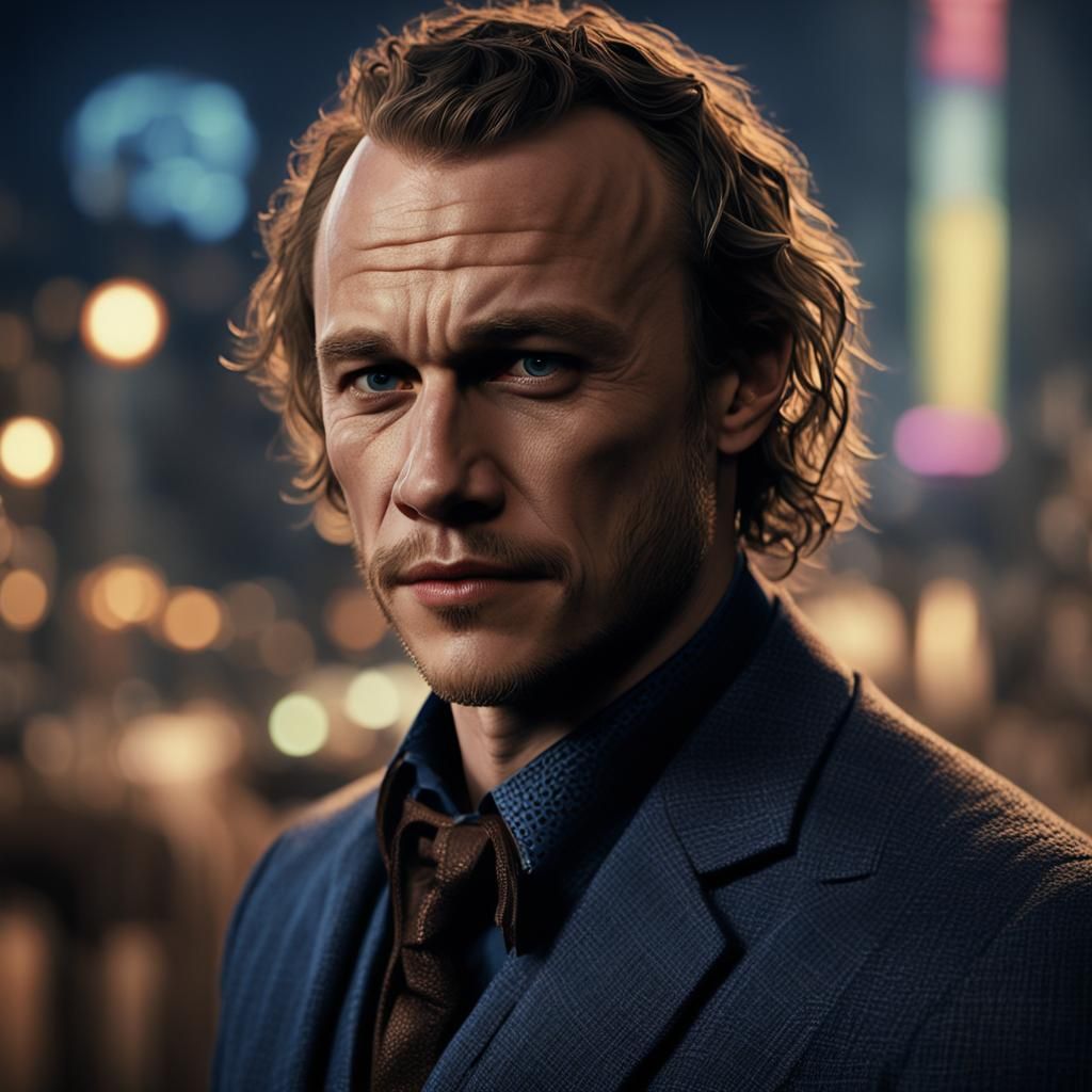 Heath Ledger Portrait in São Paulo: Hyperrealistic Digital A...