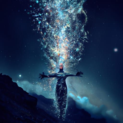 Celestial Figures Reach Across the Cosmos