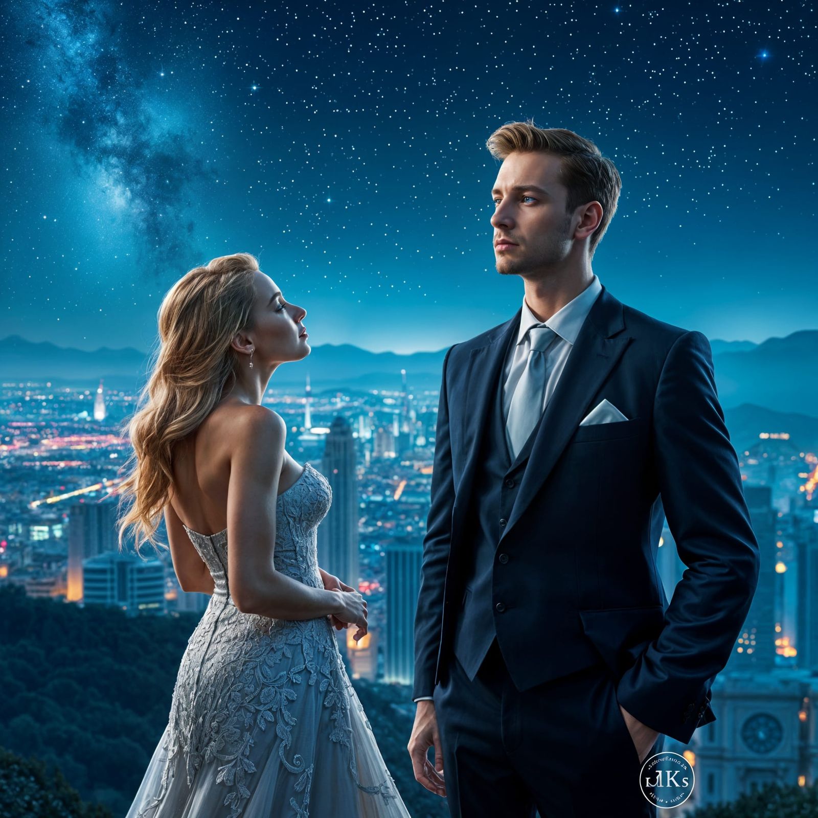 City Skyline View with Woman and Man in Unreal Engine 5