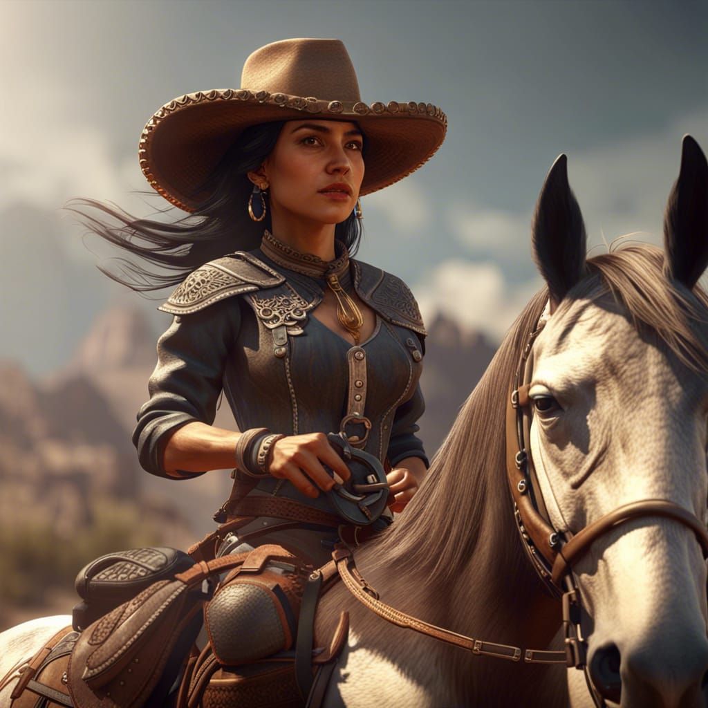 Weird West Magic: Mexican Vaquero on Horseback