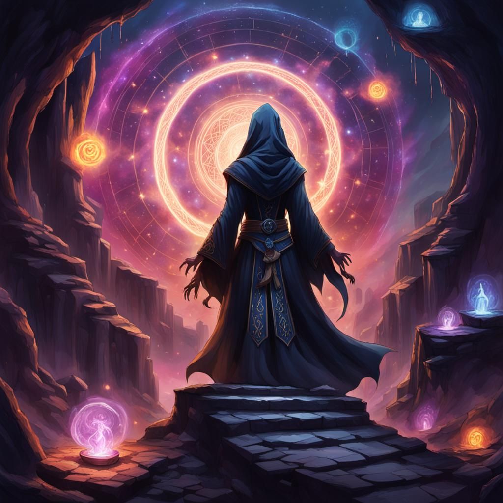 Sorceress Enters Arcane Void Between Realms