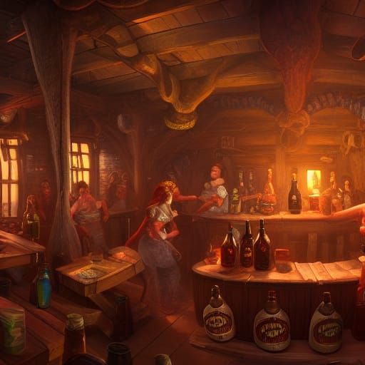 Tavern Party: A Fantastical Matte Painting