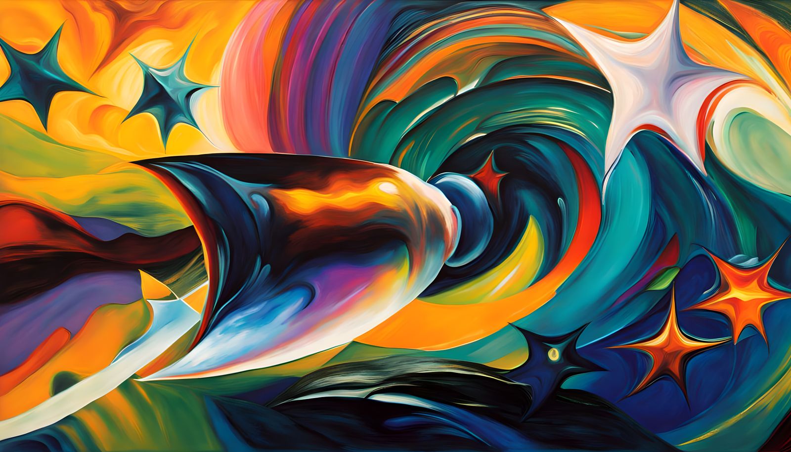 Glowing Vortex in Iridescent Light