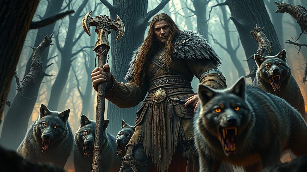 Norse Giantess Angrboða in Dramatic Fantasy Art