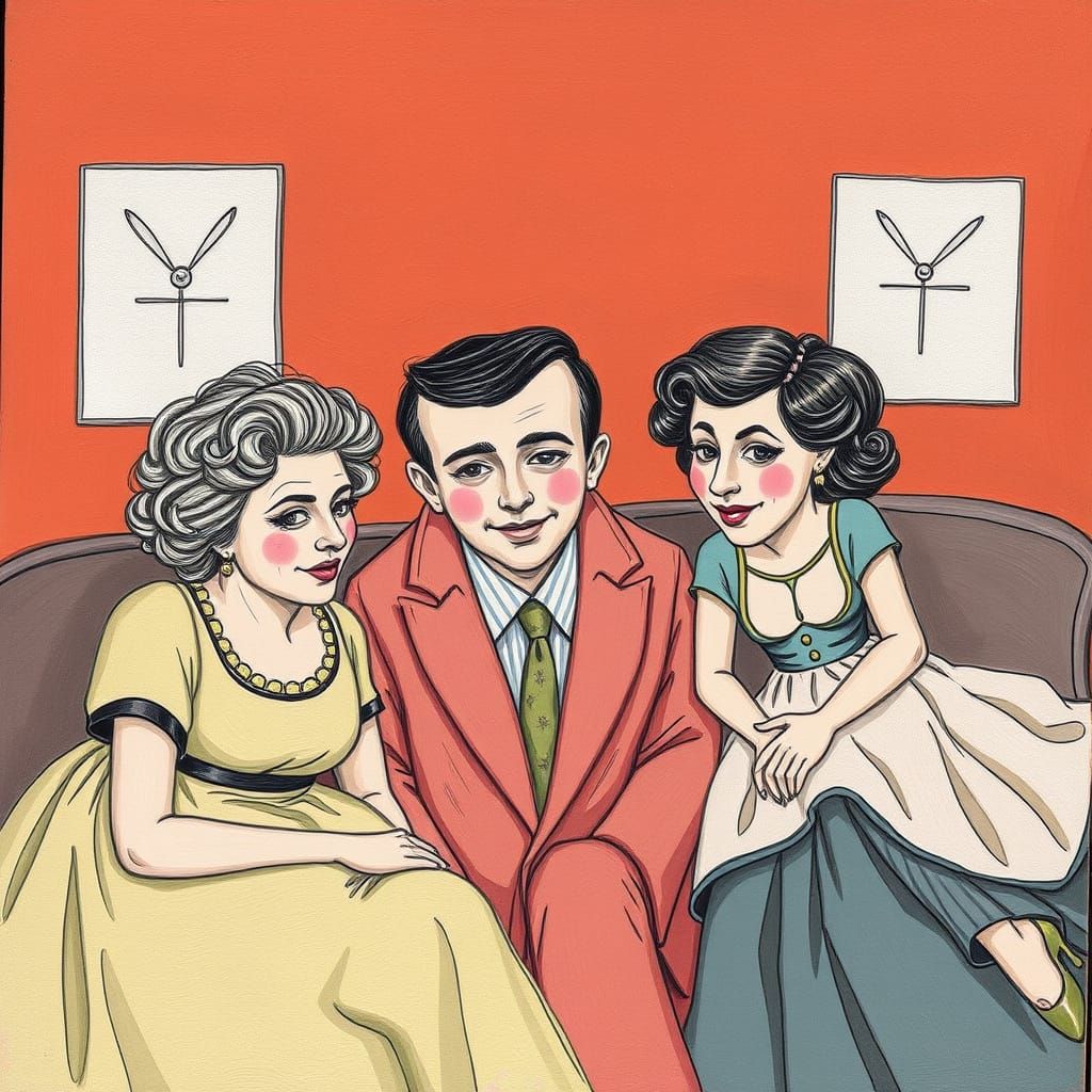 Abstract Expressionist Artwork in Colorful Splatters