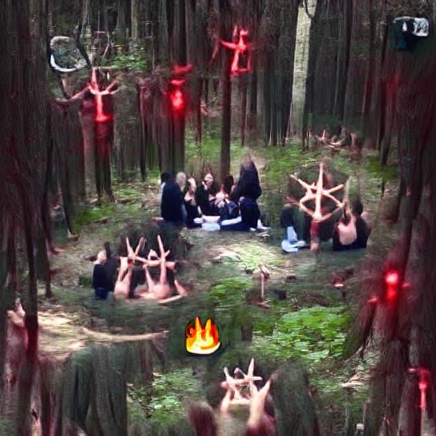 Mysterious Forest Ritual Scene