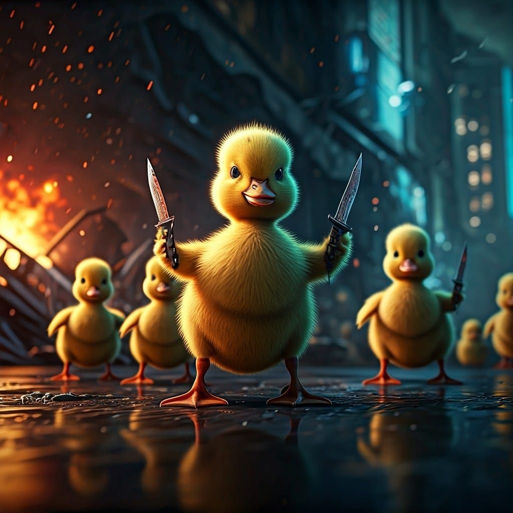 Deadly Ducklings in Dystopian Landscape