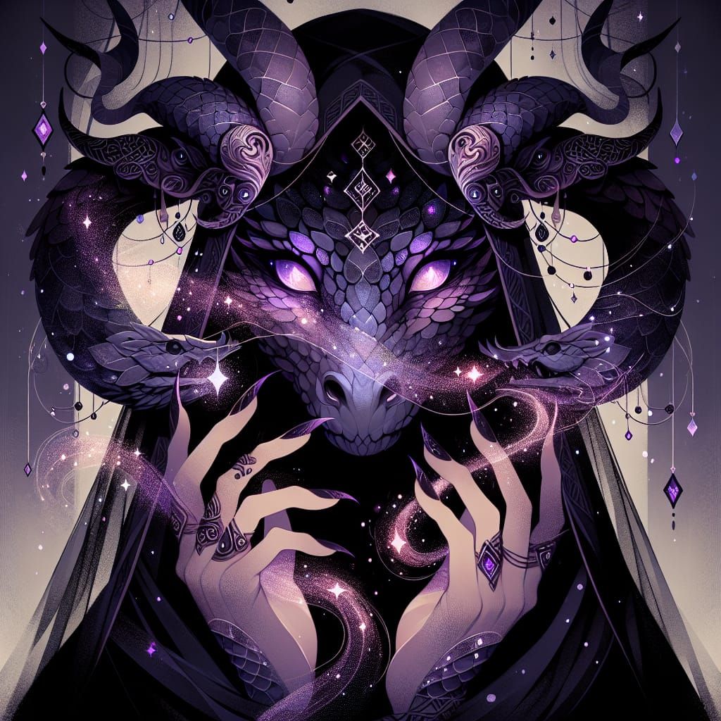 Mysterious Dragon Dancer with Amethyst Eyes