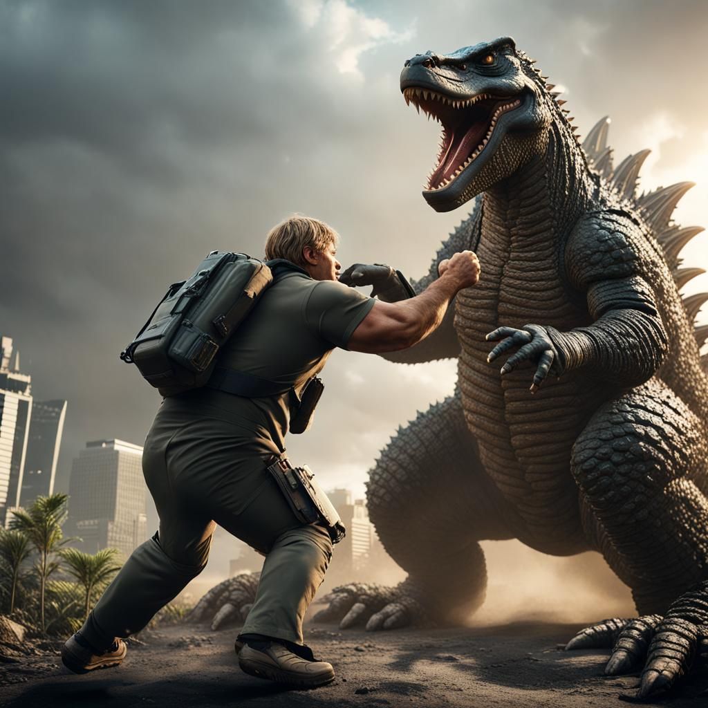 Steve Irwin vs. Godzilla: Epic Sci-Fi Battle