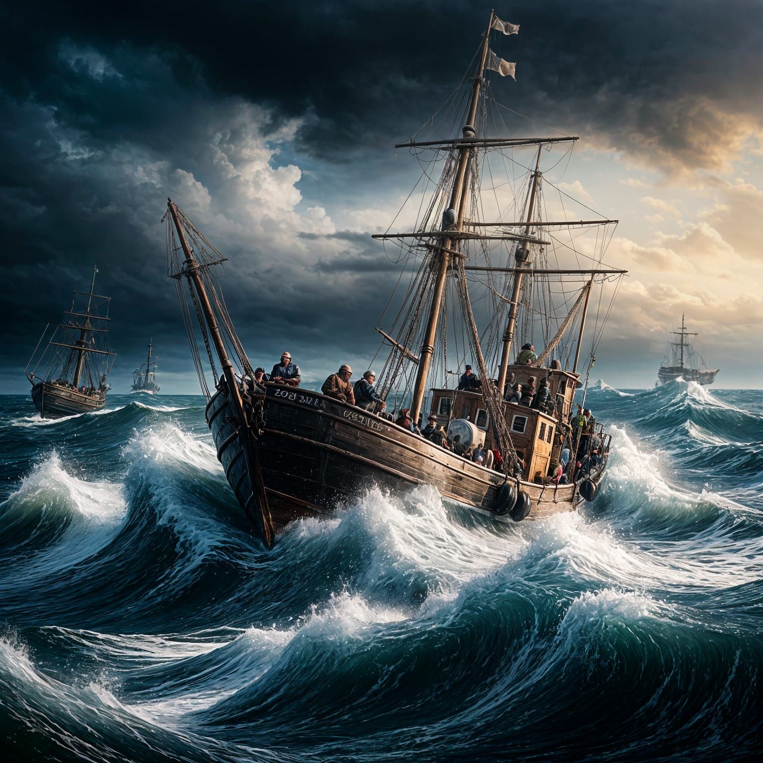 Rugged Fishermen Battle the Fury of the North Sea