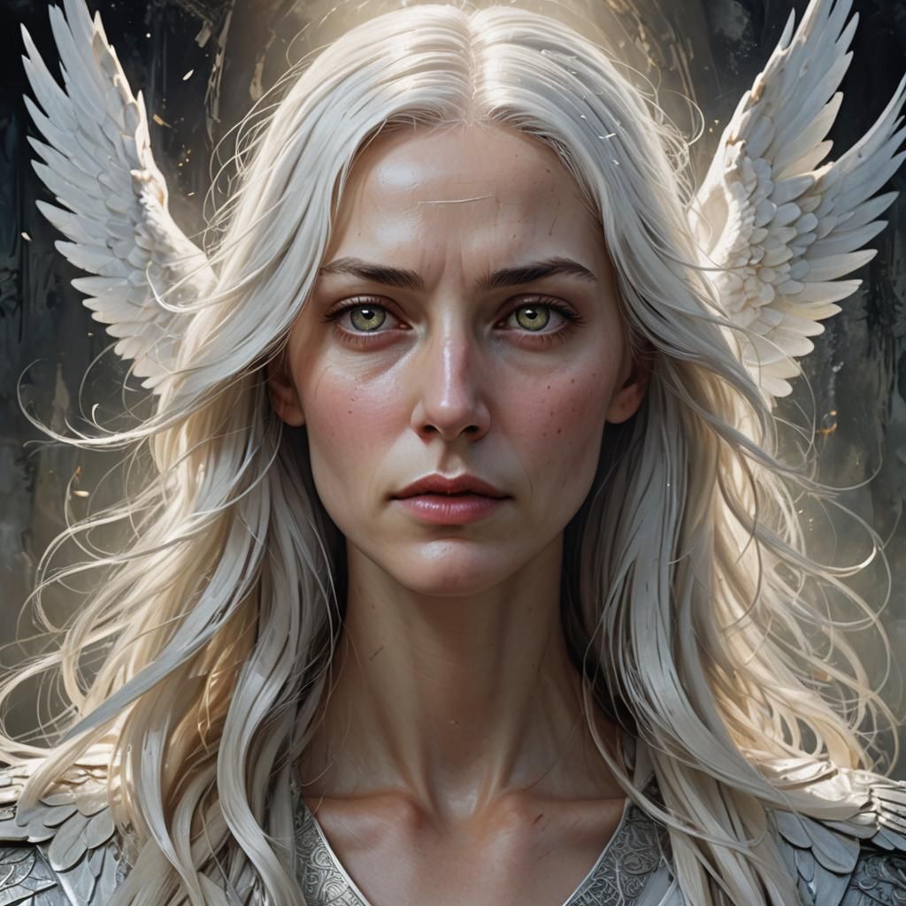 Angelic Woman Portrait in Hyperrealistic Style