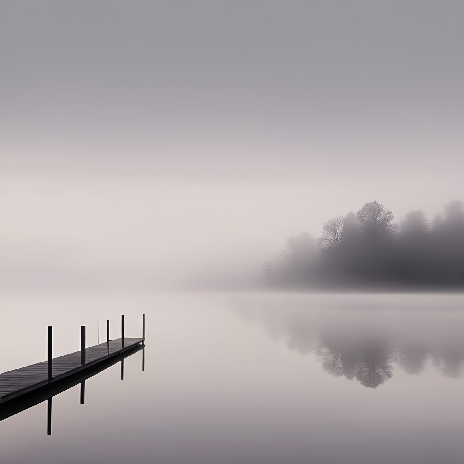 Minimalist Fog Landscape for Calming Peace