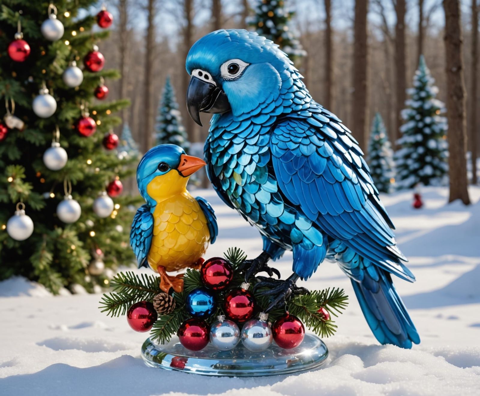 Whimsical Christmas Scene in Vibrant Fantasy Style