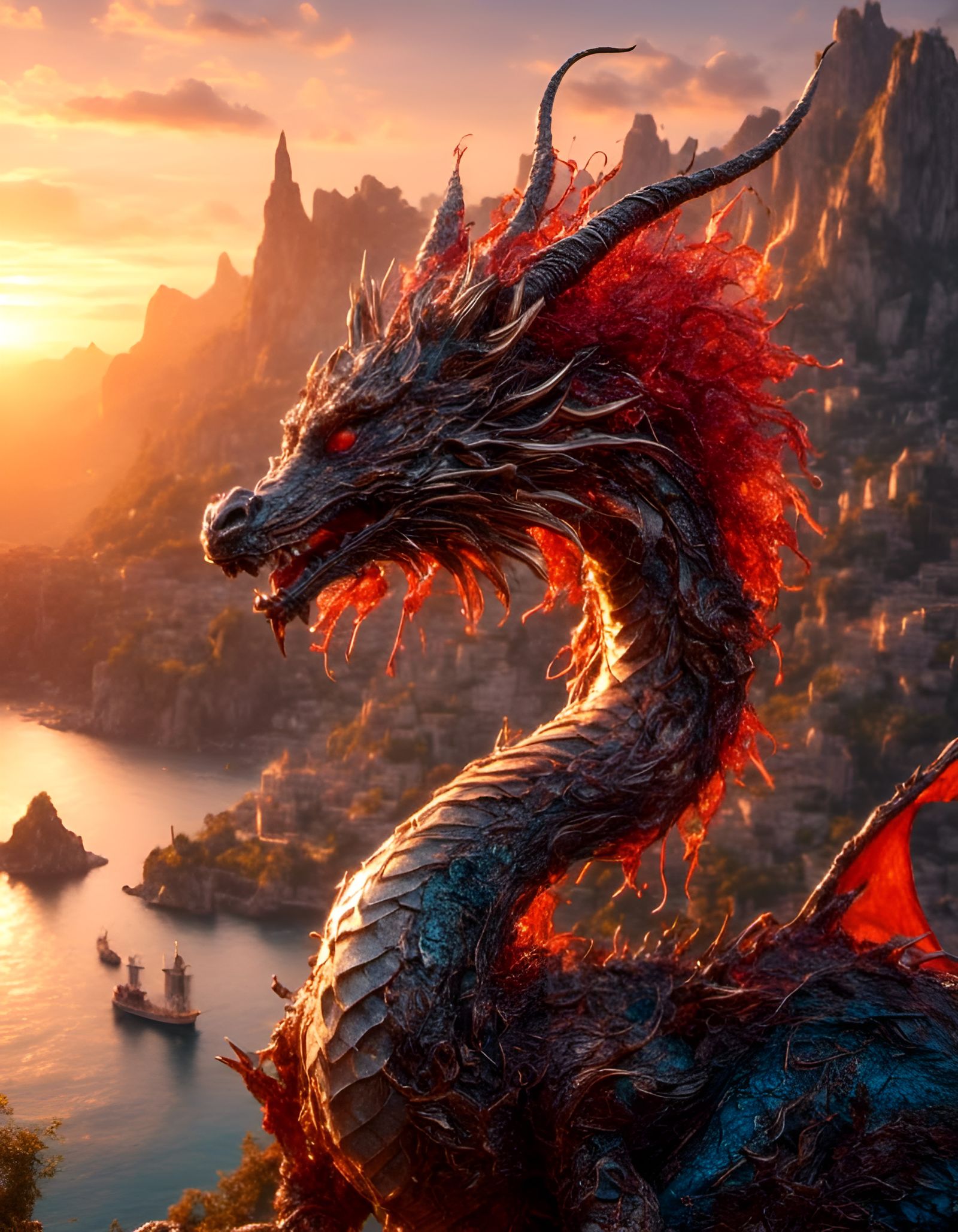 Dragon Princess Portrait as Textile Graffiti Sculpture