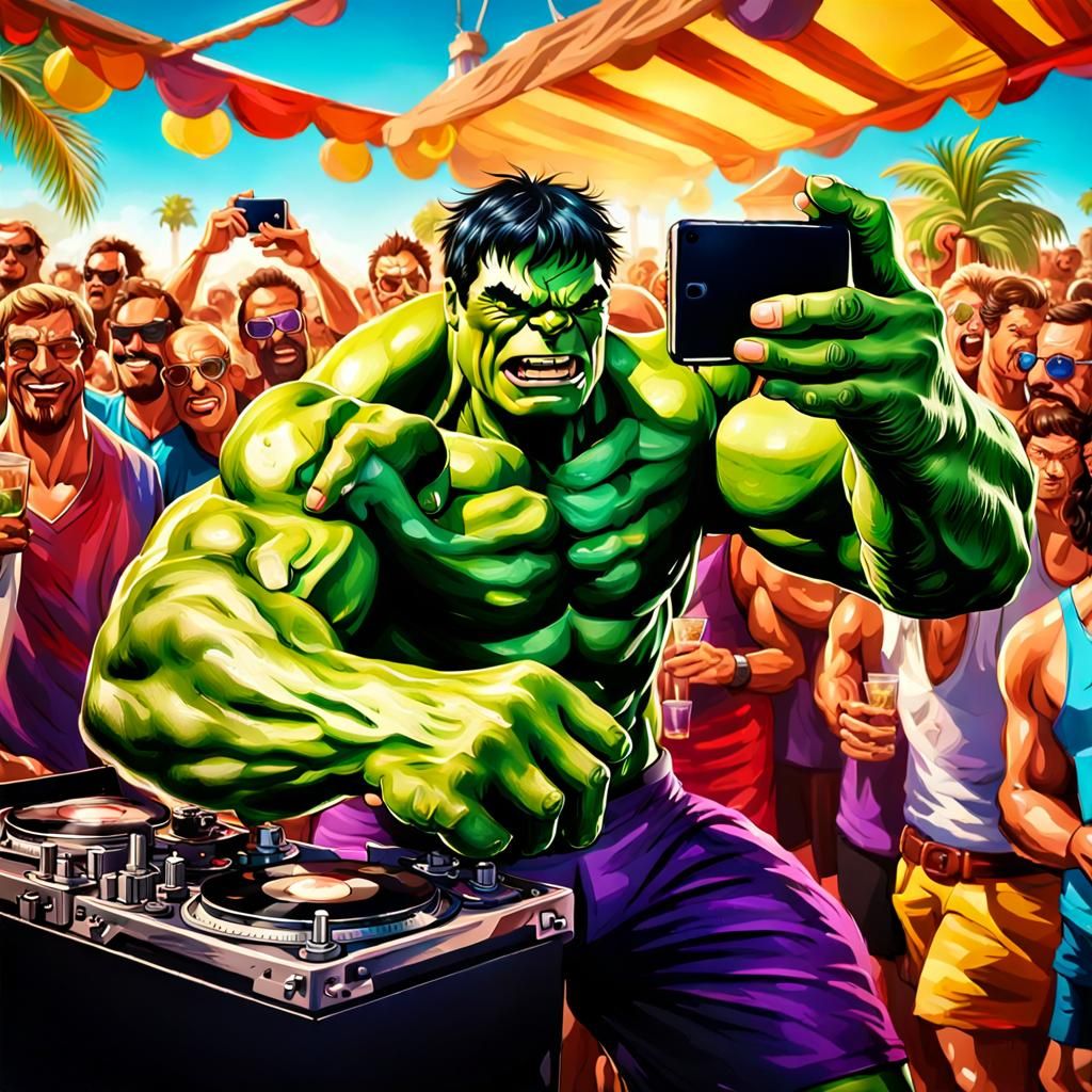Hulk's Ibiza Vacation Selfie