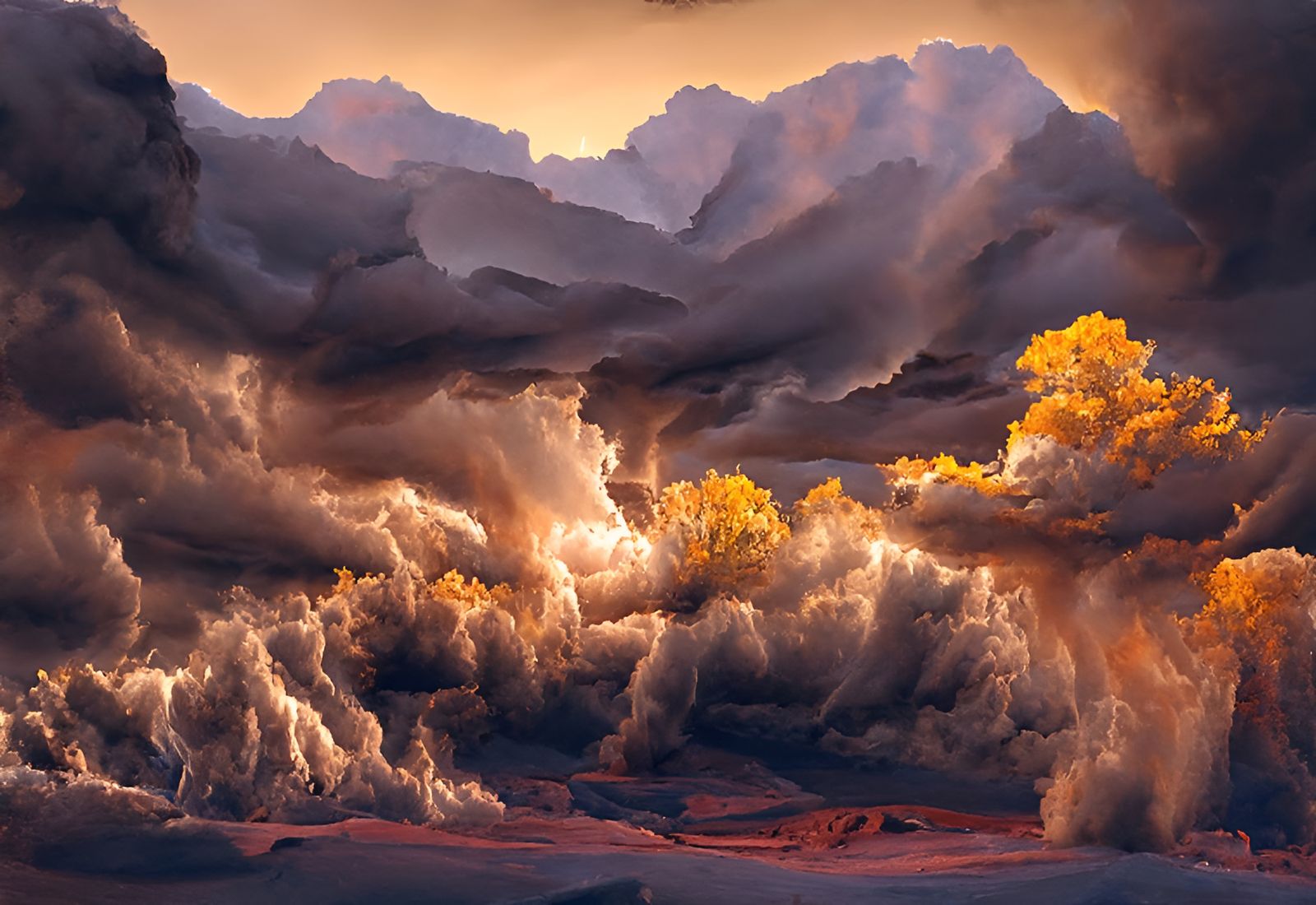 Dramatic Desert Storm Clouds at Sunset