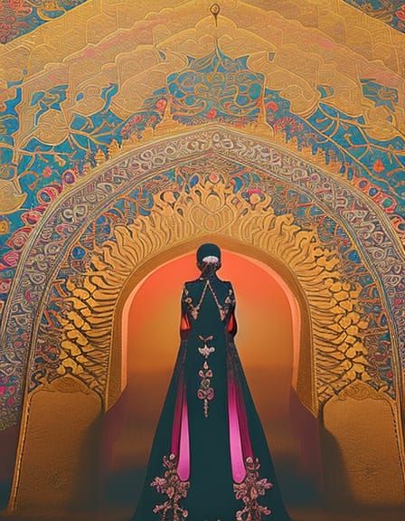 16k resolution, Indian lesbian couple adorned in vibrant silk wedding sarees, Humayun's Tomb in New Delhi, Panigrahana r...