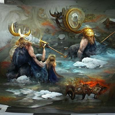 Epic Norse Mythology Detailed Painting