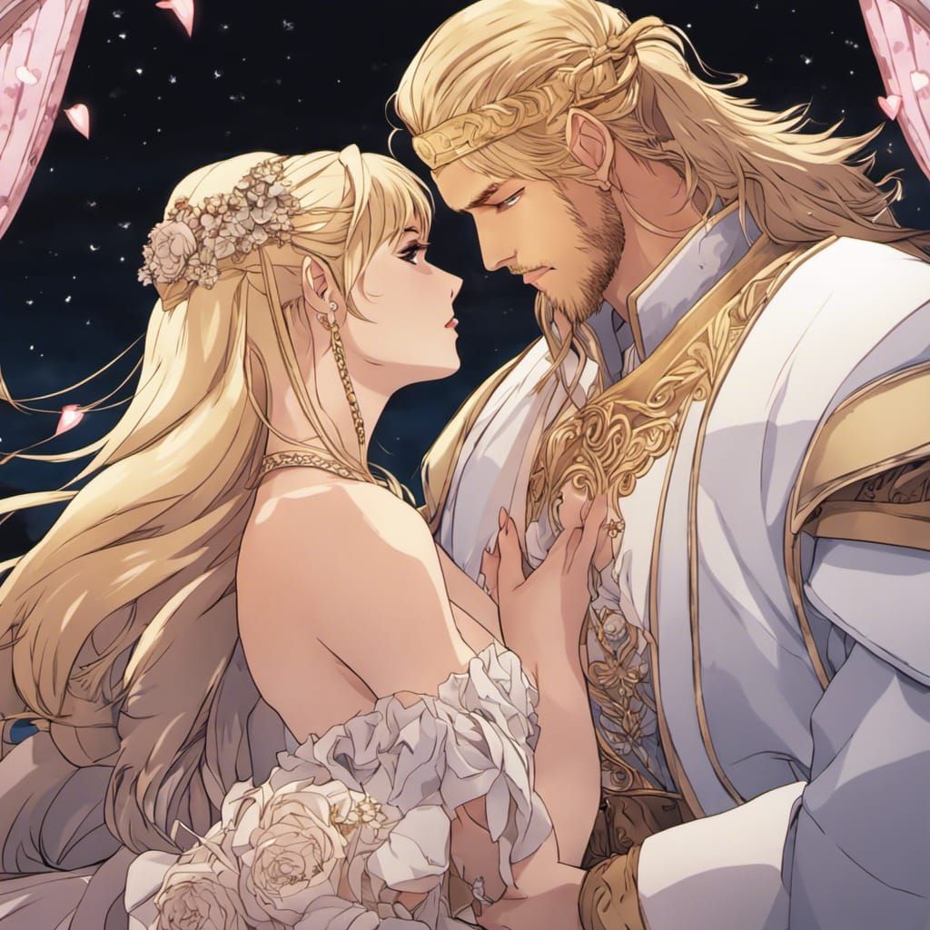 Anime Style Viking Wedding Night Kiss