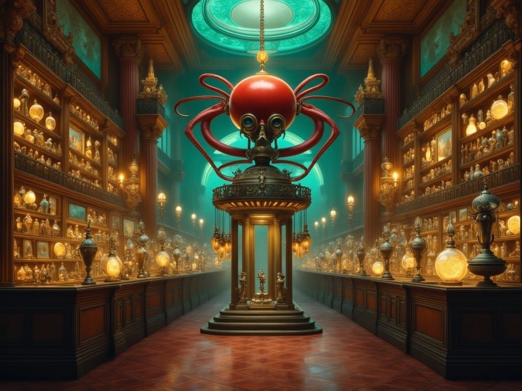 Inside Ripley's Museum: A Surreal Biomechanical Illustration