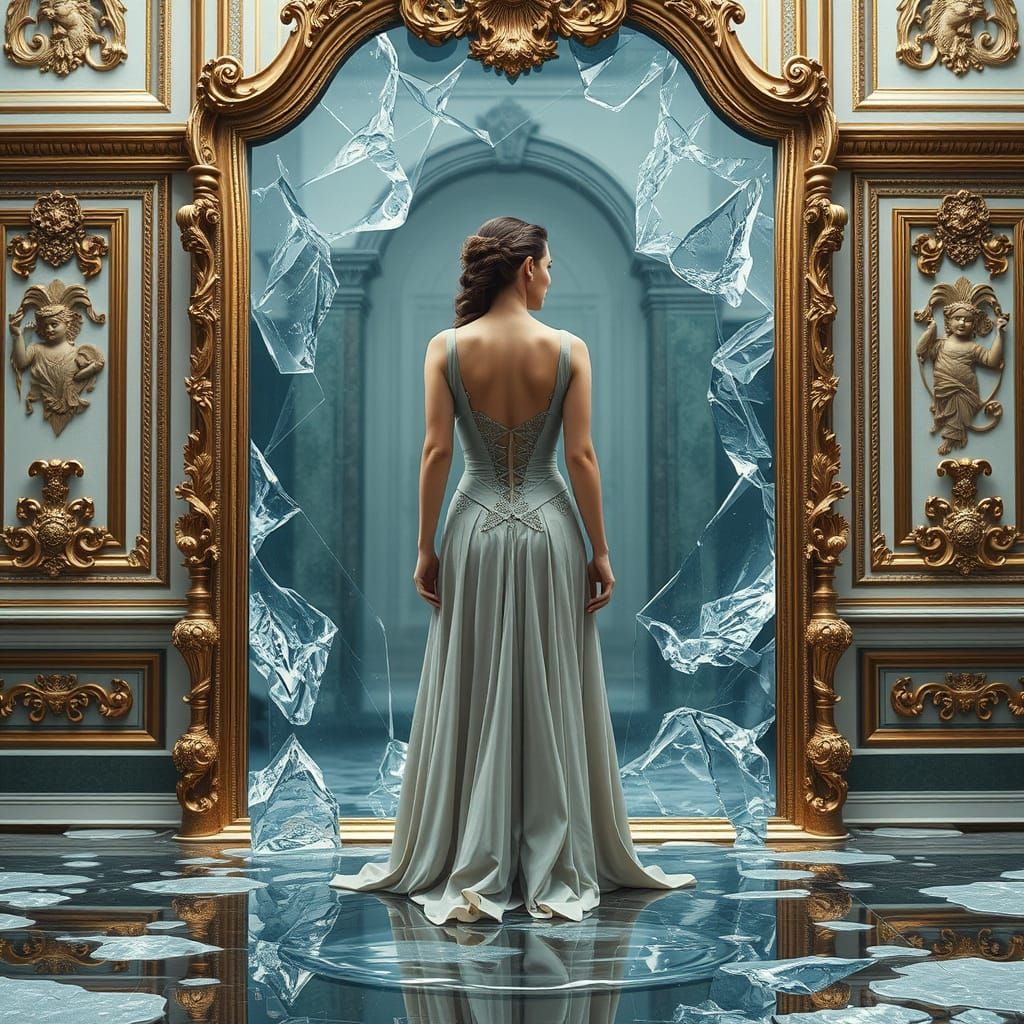 Melting Mirror: Hyperrealistic Art of a Woman