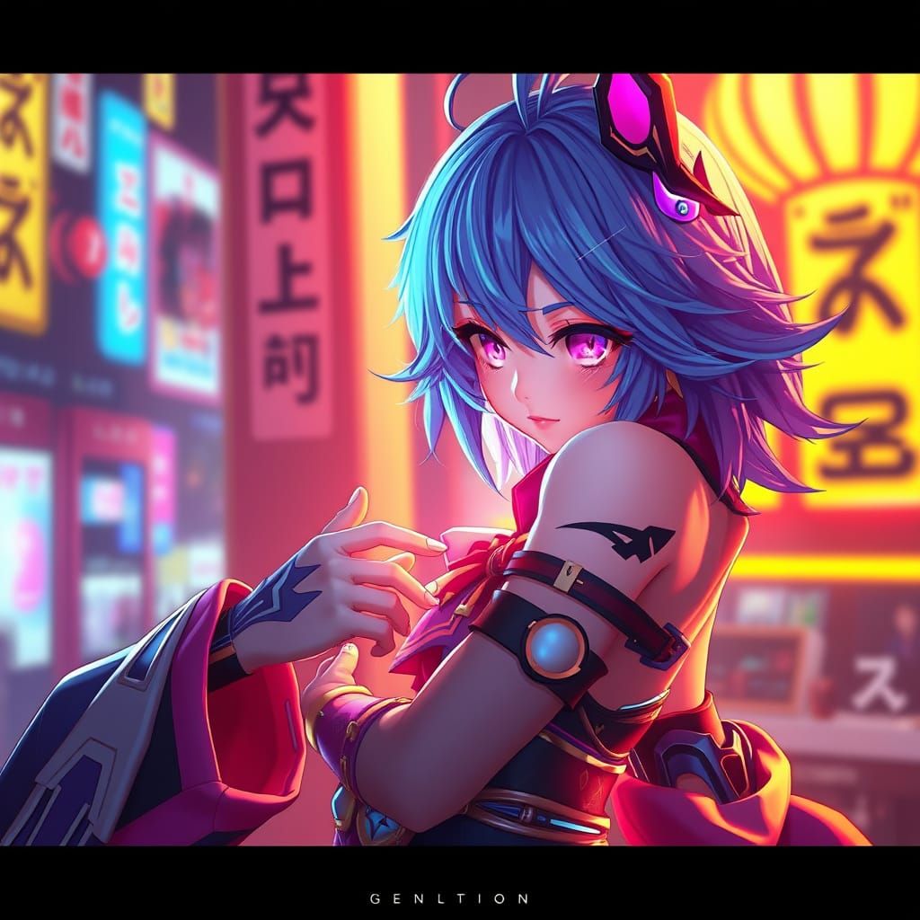Anime-Inspired Digital Artwork in Vibrant 8K Resolution