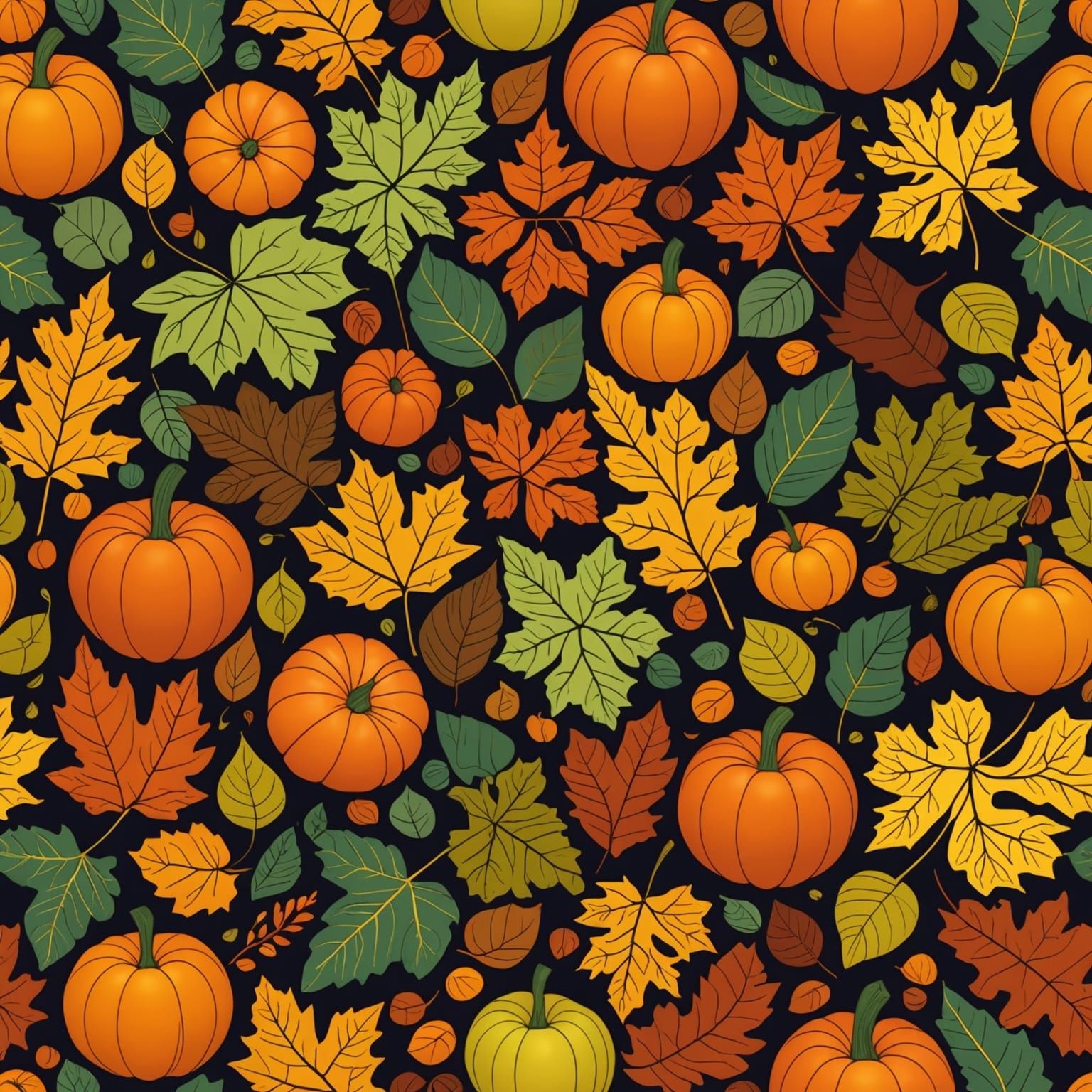 Cozy Autumn Scene with Apples and Pumpkins