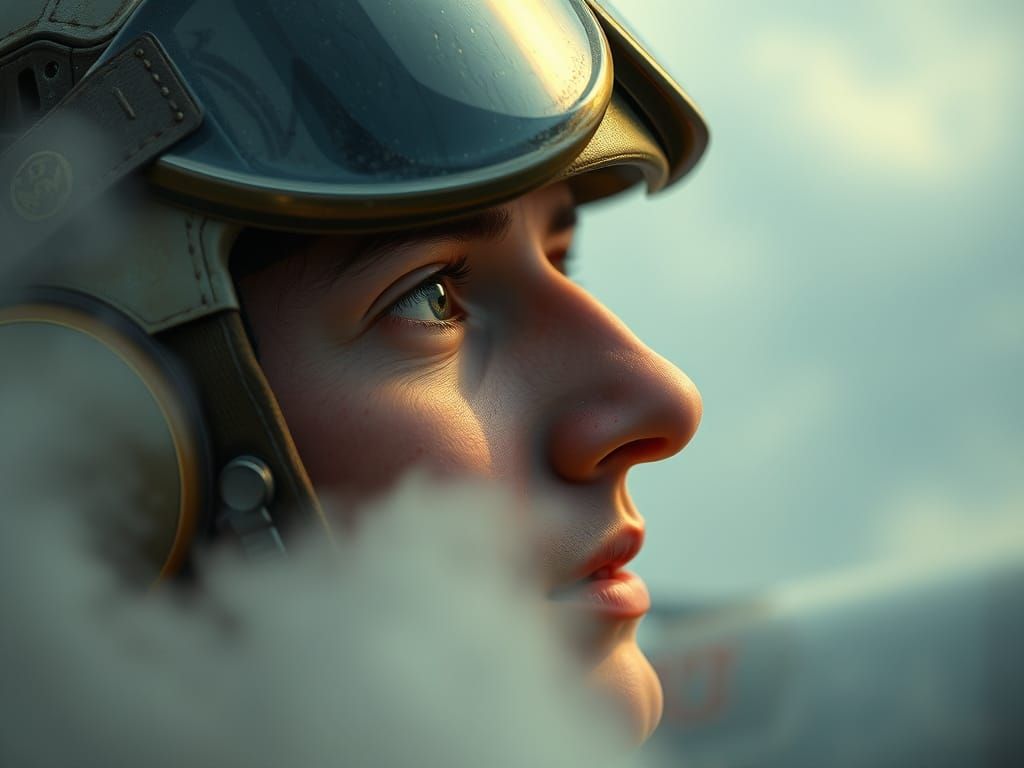 WWII RCAF Pilot Portrait in Ethereal Mist