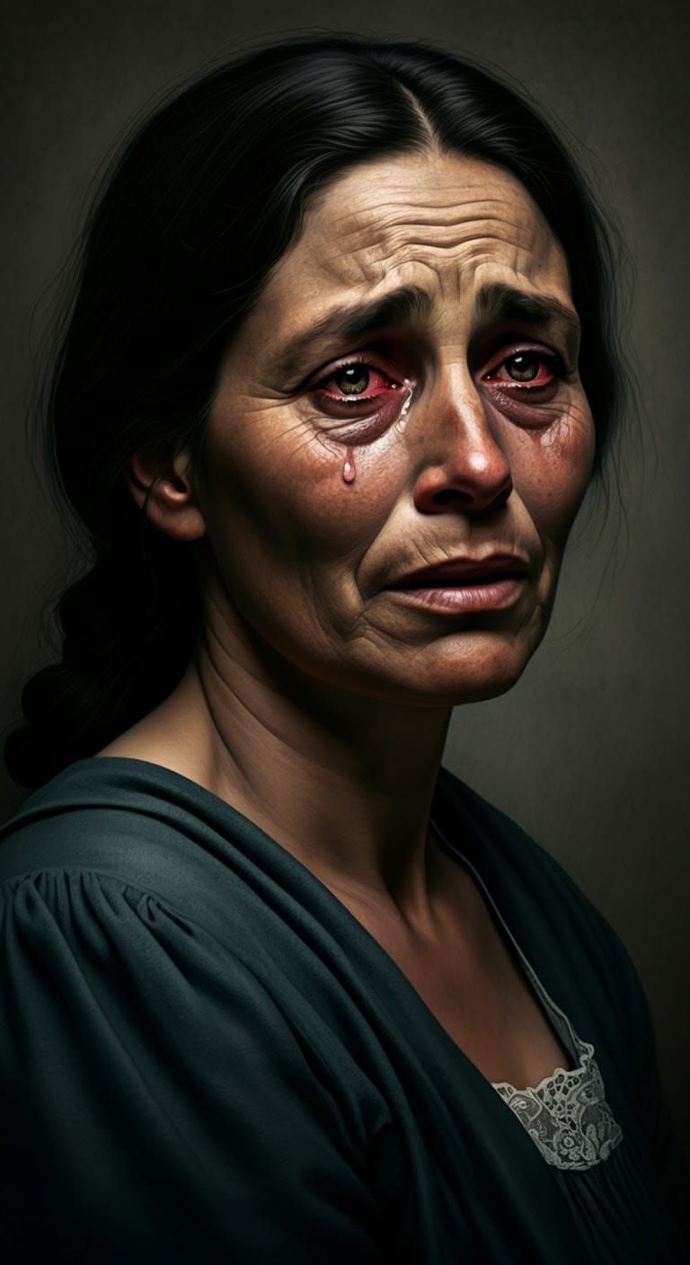 A Mother's Resilient Sorrow in Earthy Tones