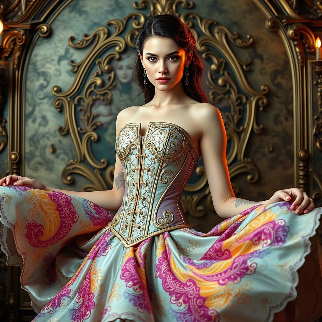 Ethereal Beauty in Opulent Baroque Splendor