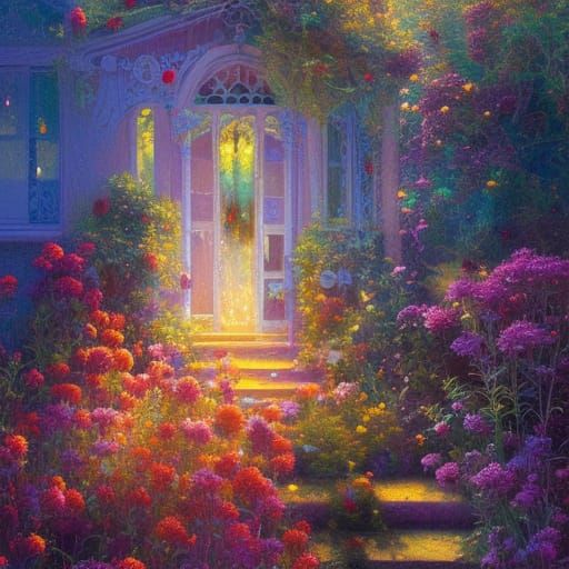 Christmas Floral Still Life Impasto Painting