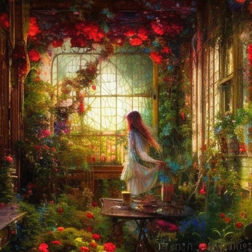 Christmas Floral Still Life Impasto Painting